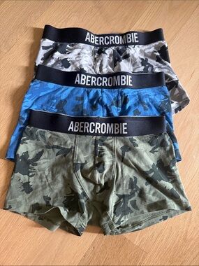 abercrombie kids Camo Boxer Briefs 3-Pack in Green, Blue, Gray